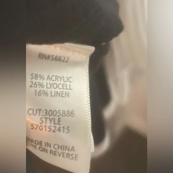 Max Studio London Black 3/4 Sleeve Linen Blend Cardigan - Picture 4 of 6